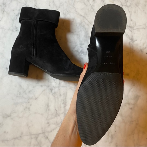 Saint Laurent Joplin Buckled Suede Ankle Boots - Picture 4 of 6